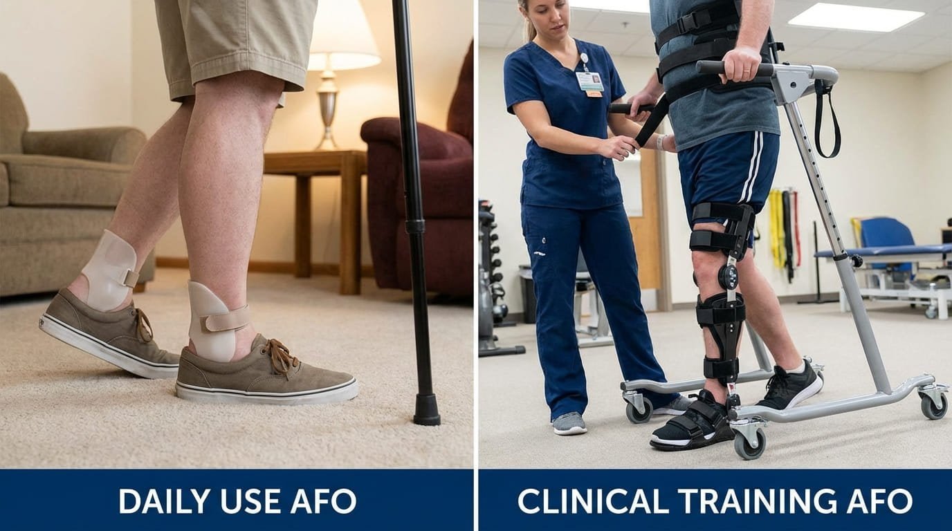 daily use AFO versus clinical training AFO 3