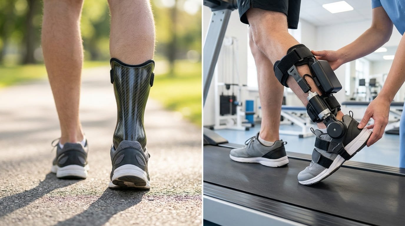 oot drop AFO rehab powered versus passive comparison 2