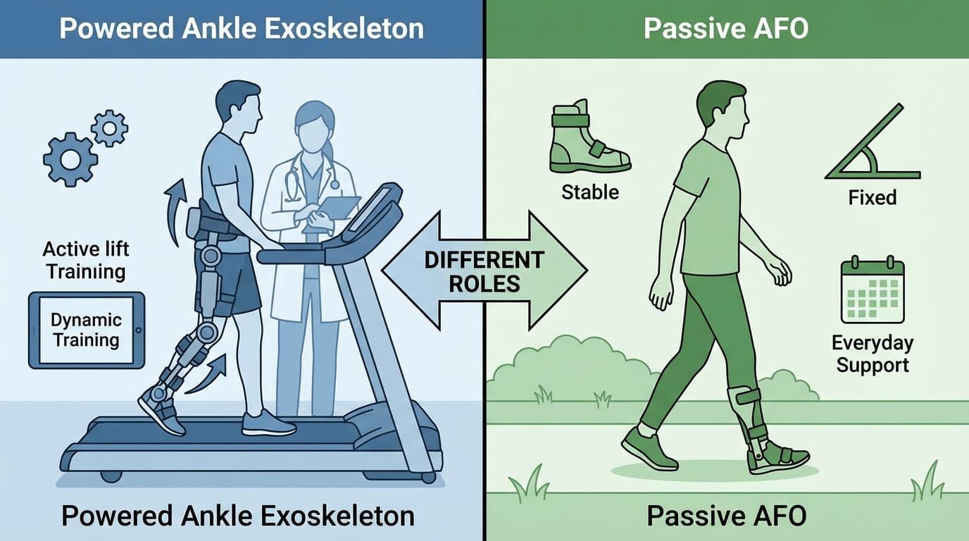powered ankle assist versus passive AFO comparison 2