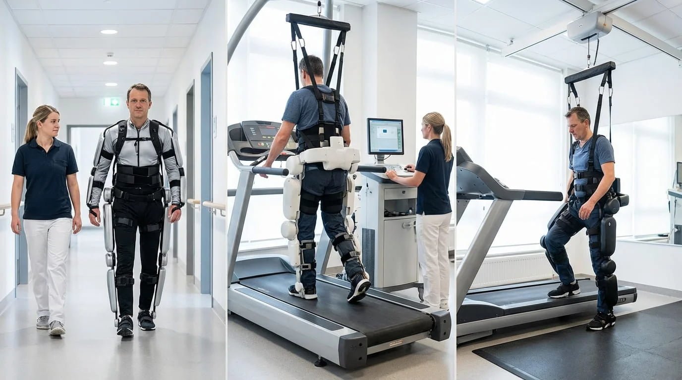 powered gait trainer for therapist support