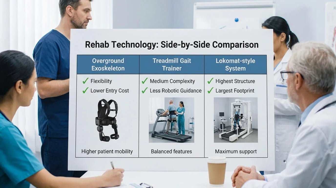 treadmill gait trainer comparison for hospitals 2